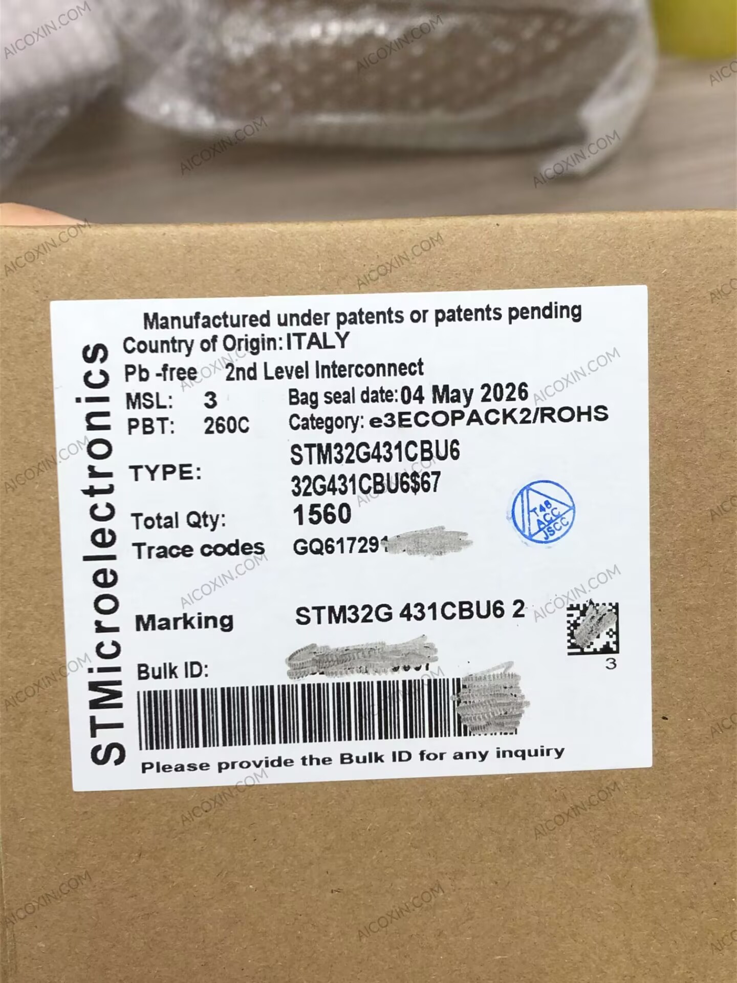 ST STM32G431CBU6 170MHz Cortex-M4 MCU 128KB Flash UFQFPN48