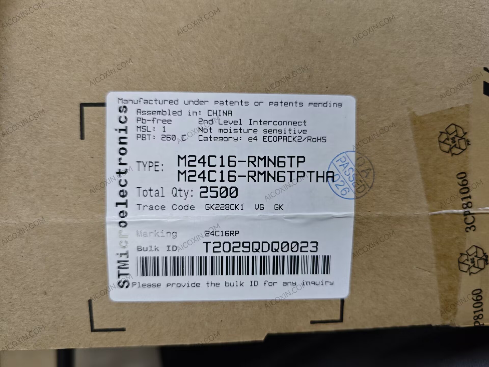 M24C16-RMN6TP ST 16-Kbit I²C Serial EEPROM SO8 Industrial Grade