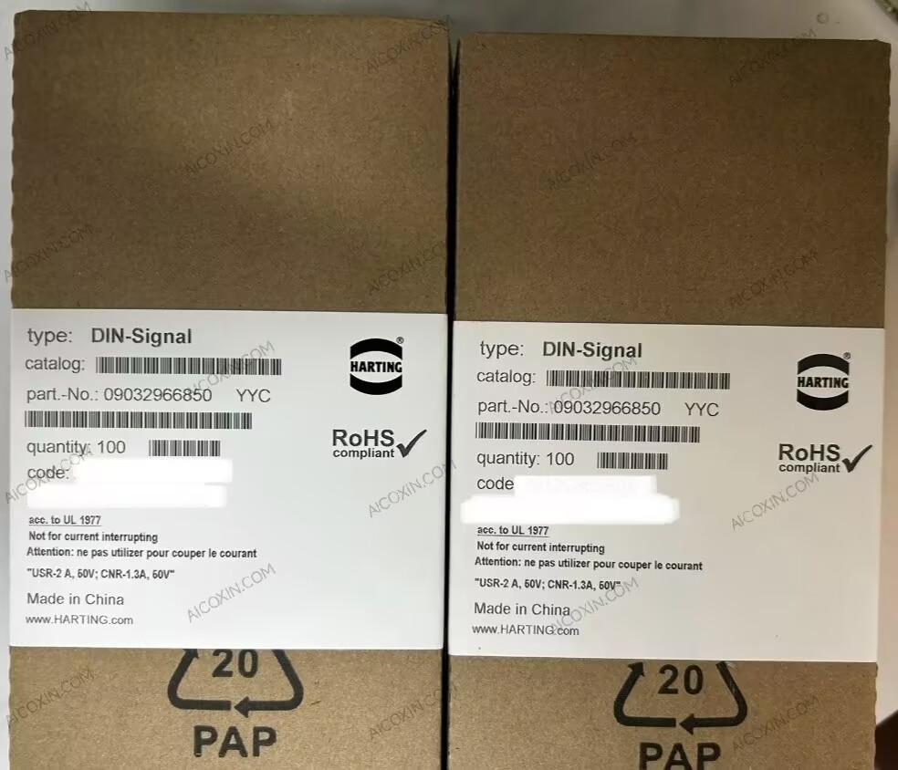 HARTING 09032966850 DIN 41612 Type C 96-Contact 2A Press-In Female PCB Connector