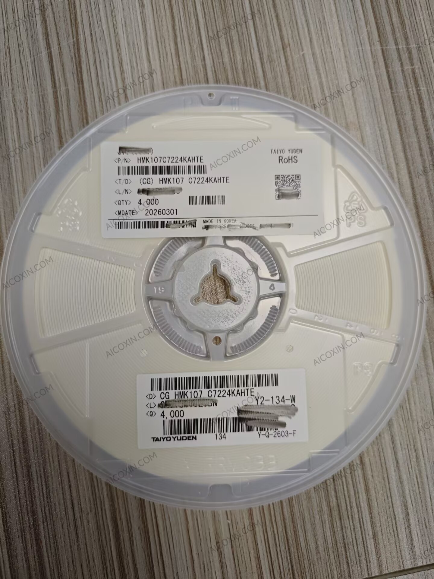 TAIYO YUDEN HMK107C7224KAHTE 0.22uF ±10% 100V X7S 0603 SMD Multilayer Ceramic Capacitor