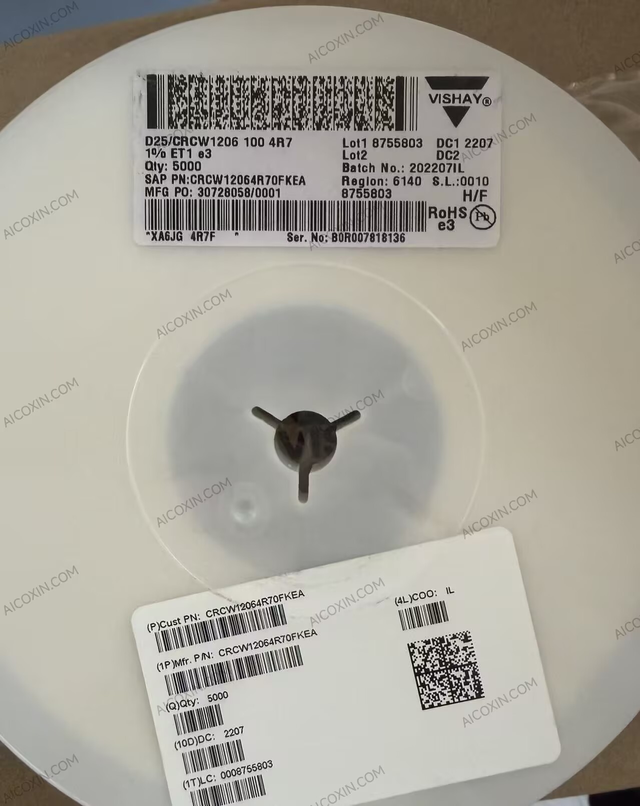 Vishay CRCW12064R70FKEA 4.7Ω ±1% 1/4W 1206 SMD Thick Film Resistor AEC-Q200