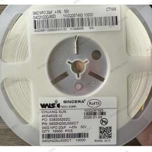 Walsin 0402N200J500CT 20pF 50V C0G/NP0 Ceramic Capacitor